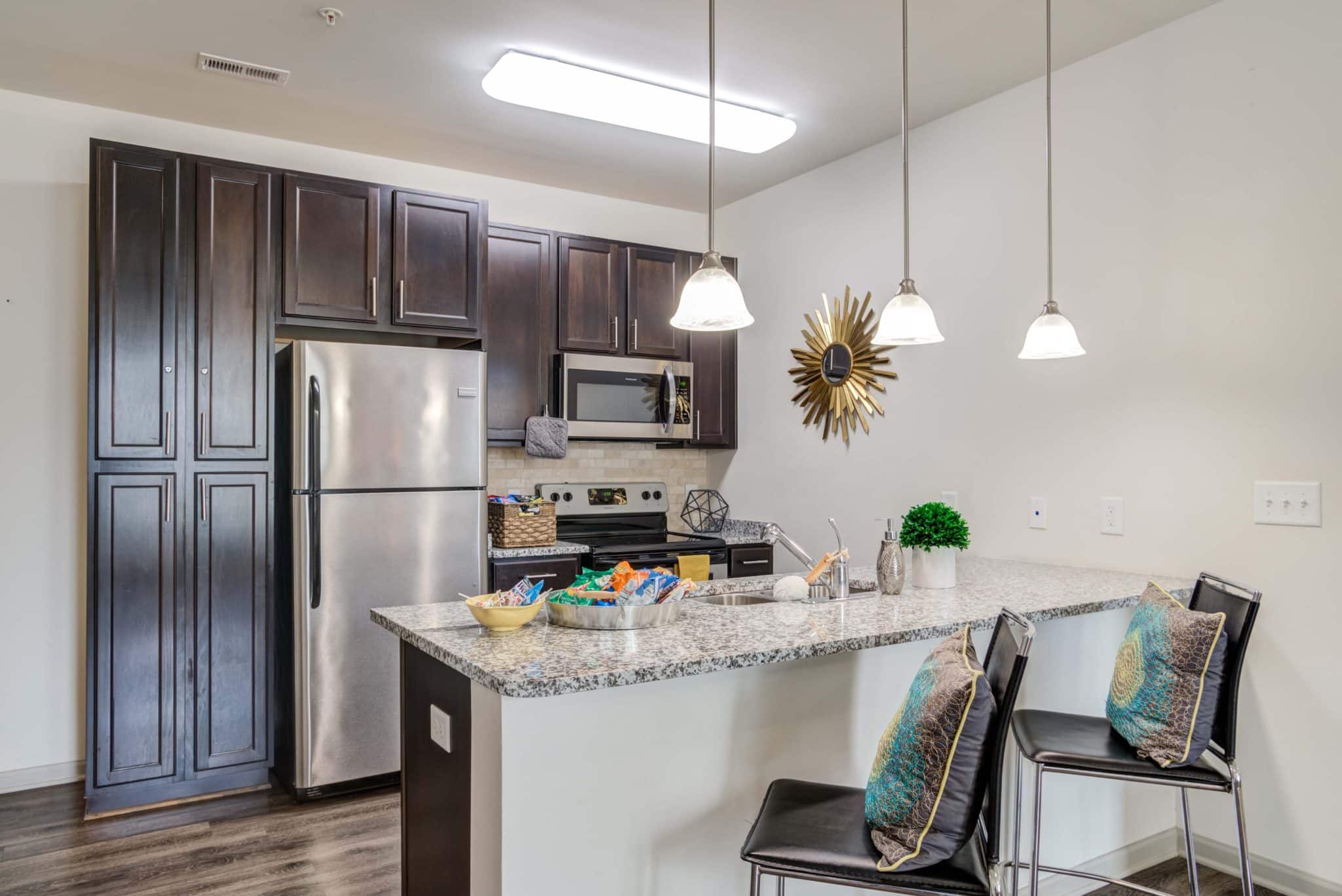millennium one apartments near unc charlotte kitchen